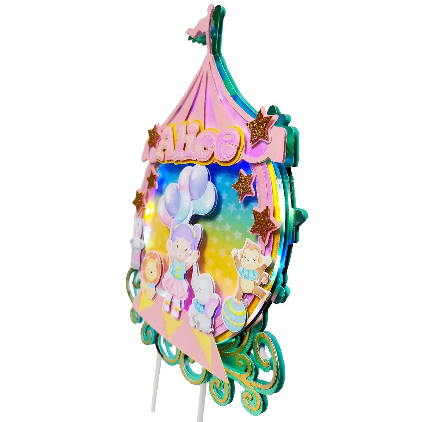 Arquivo de Corte Topo de Bolo Circo Rosa Candy Menina 33 1
