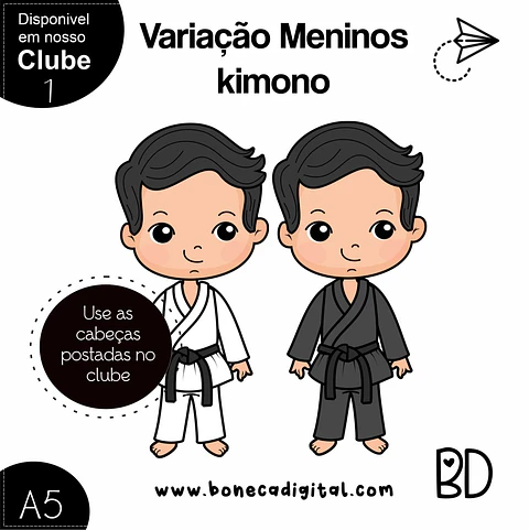 Kit Digital Variação Meninos Kimono 57
