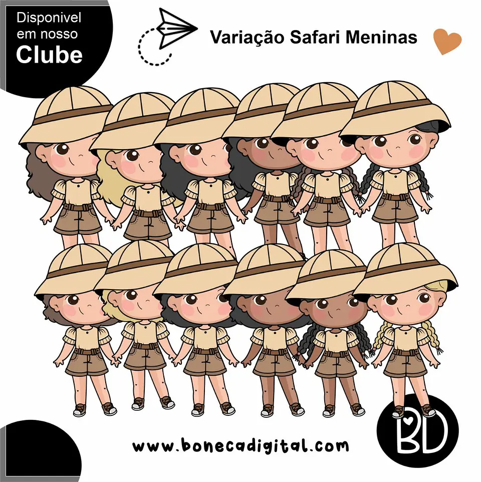 Kit Digital Variação Meninas Safari 10 1