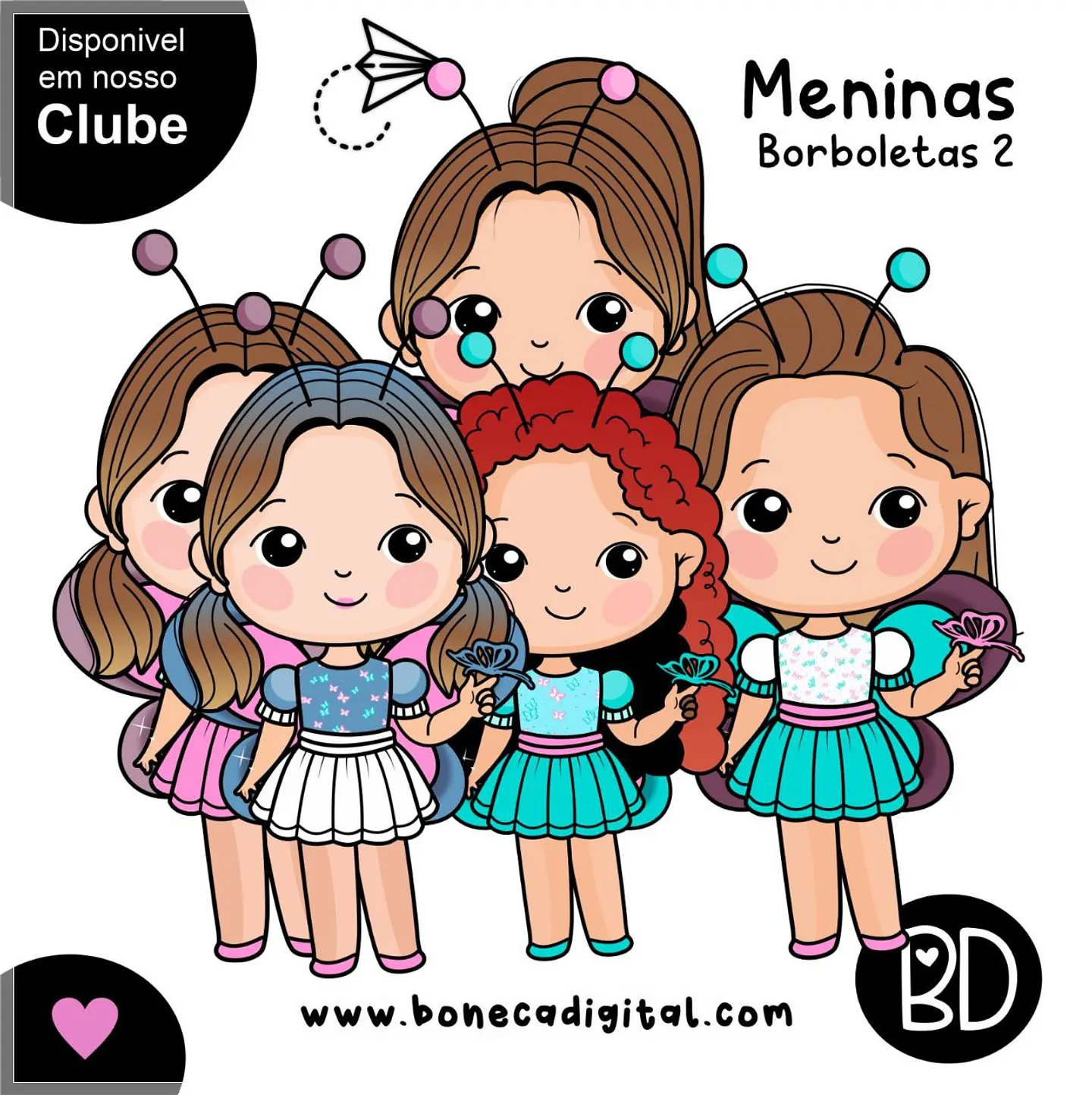 Kit Digital Meninas Borboletas 2 8 1