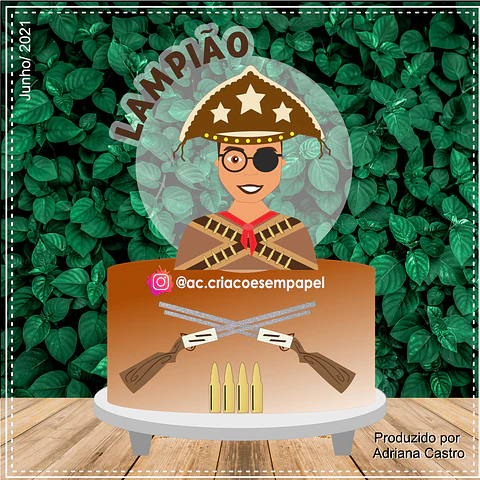 Arquivo de Corte Topo de Bolo Cangaceira Cangaceiro 5