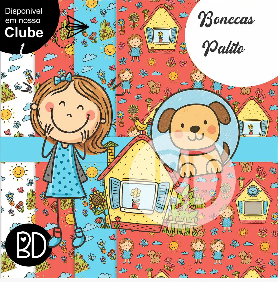 Kit Digital Menina Palito e Cliparts 19 1