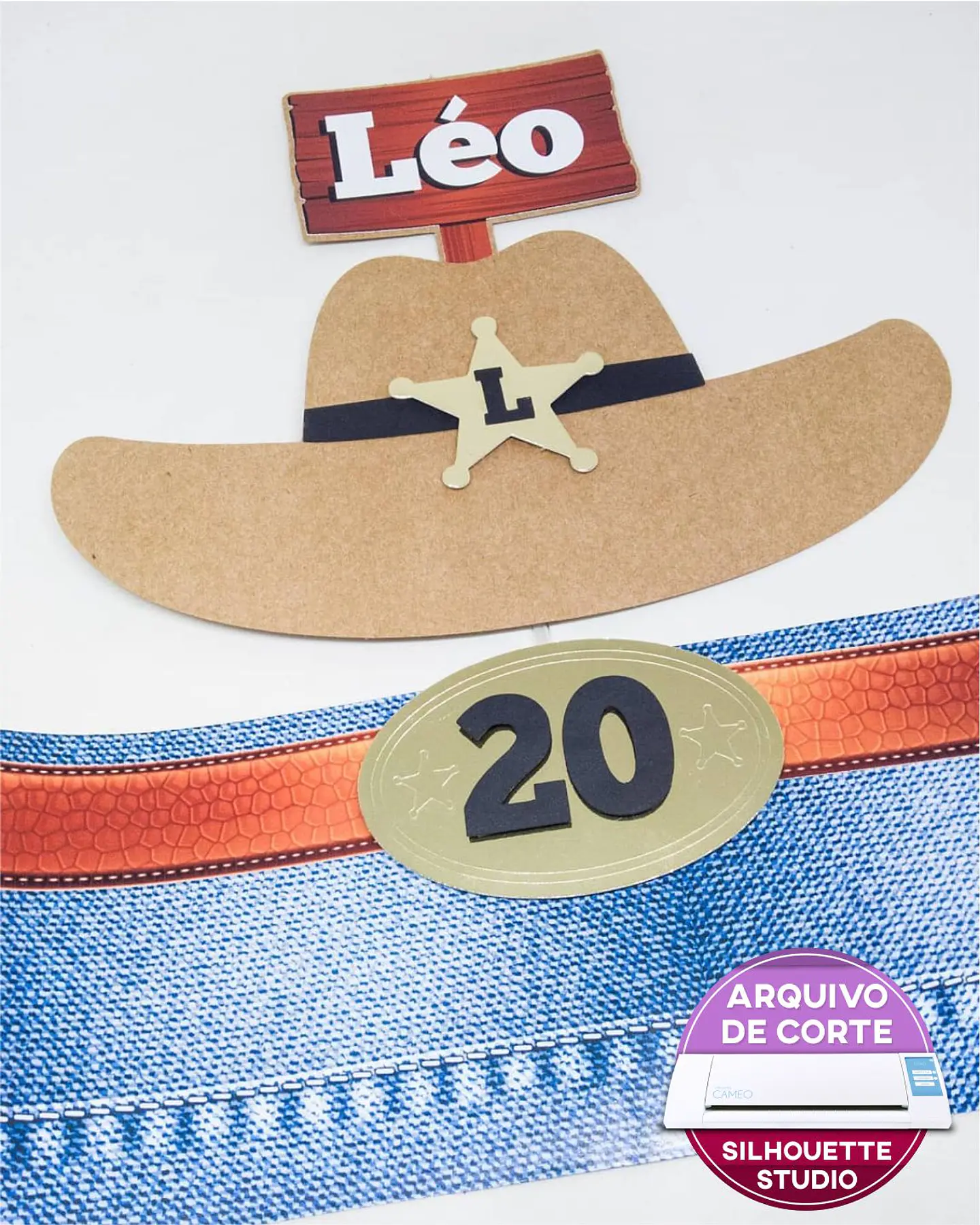Arquivo de Corte Topo de Bolo Country Cowboy 13 1