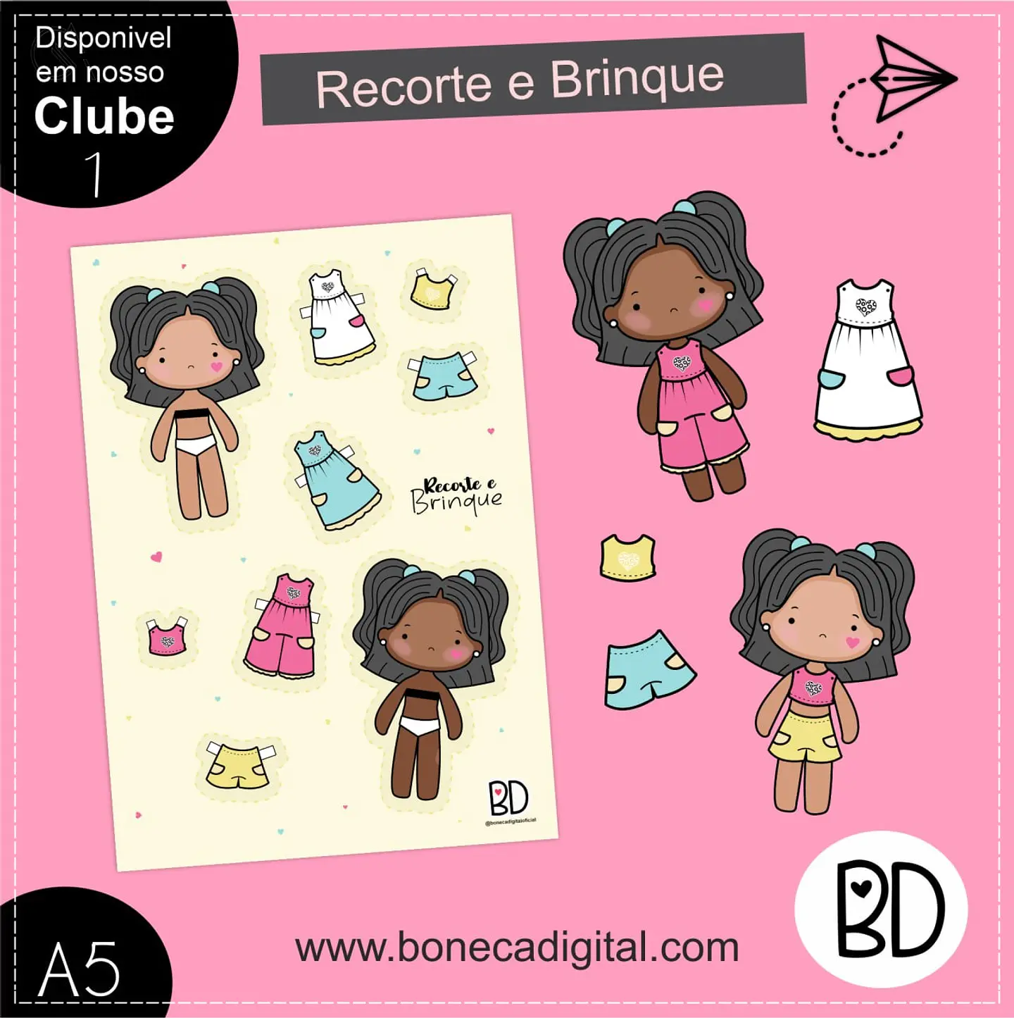 Kit Digital Bonequinhas Recorte e Brinque 6 1