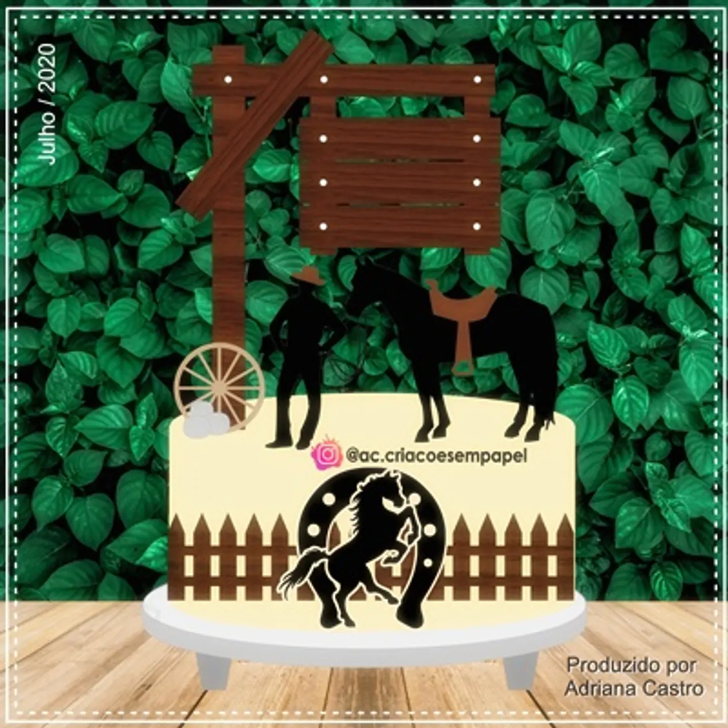 Arquivo de Corte Topo de Bolo Country Cowboy 4 1