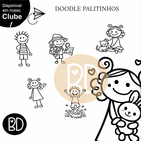 Kit Digital Colorir Doodles Palitinho 8