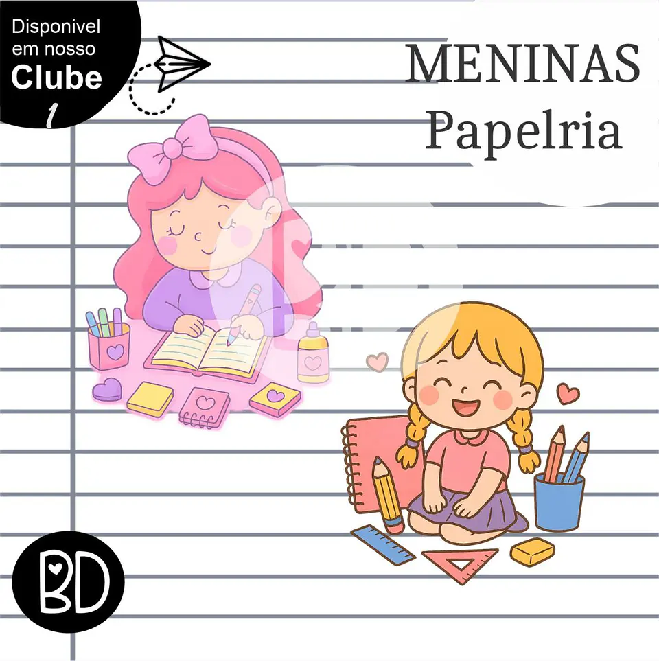 Kit Digital Meninas Papelaria Escolar Volta as Aulas 10 1