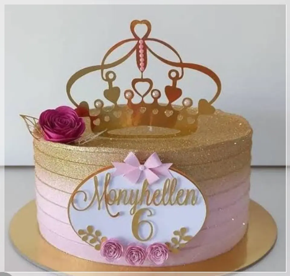 Arquivo de Corte Topo de Bolo Coroa Princesa Realeza Menina 3 1