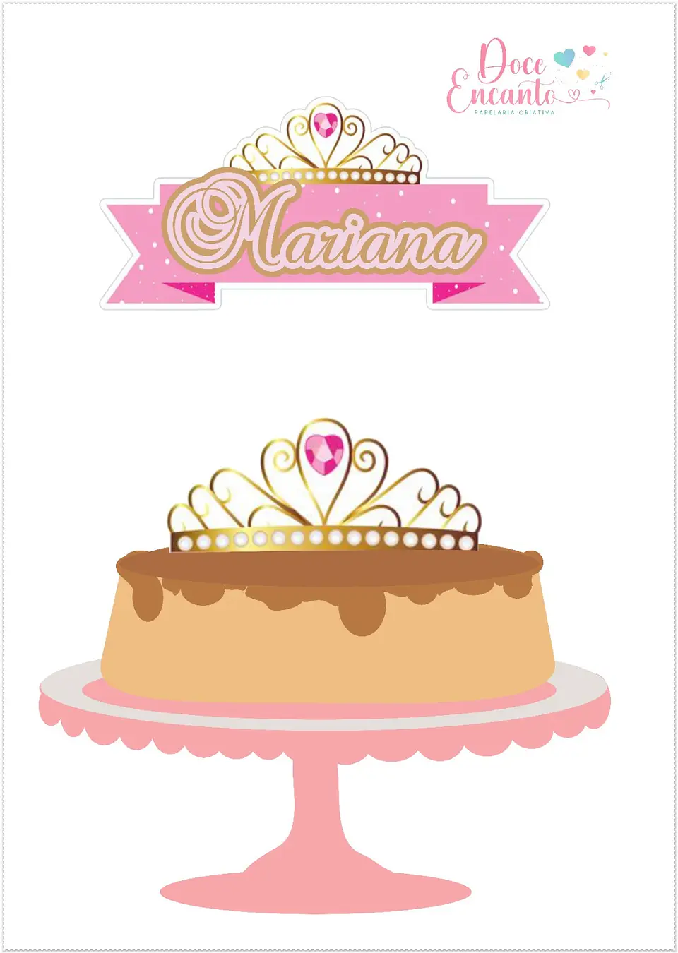 Arquivo de Corte Topo de Bolo Coroa Princesa Realeza Menina 1 1