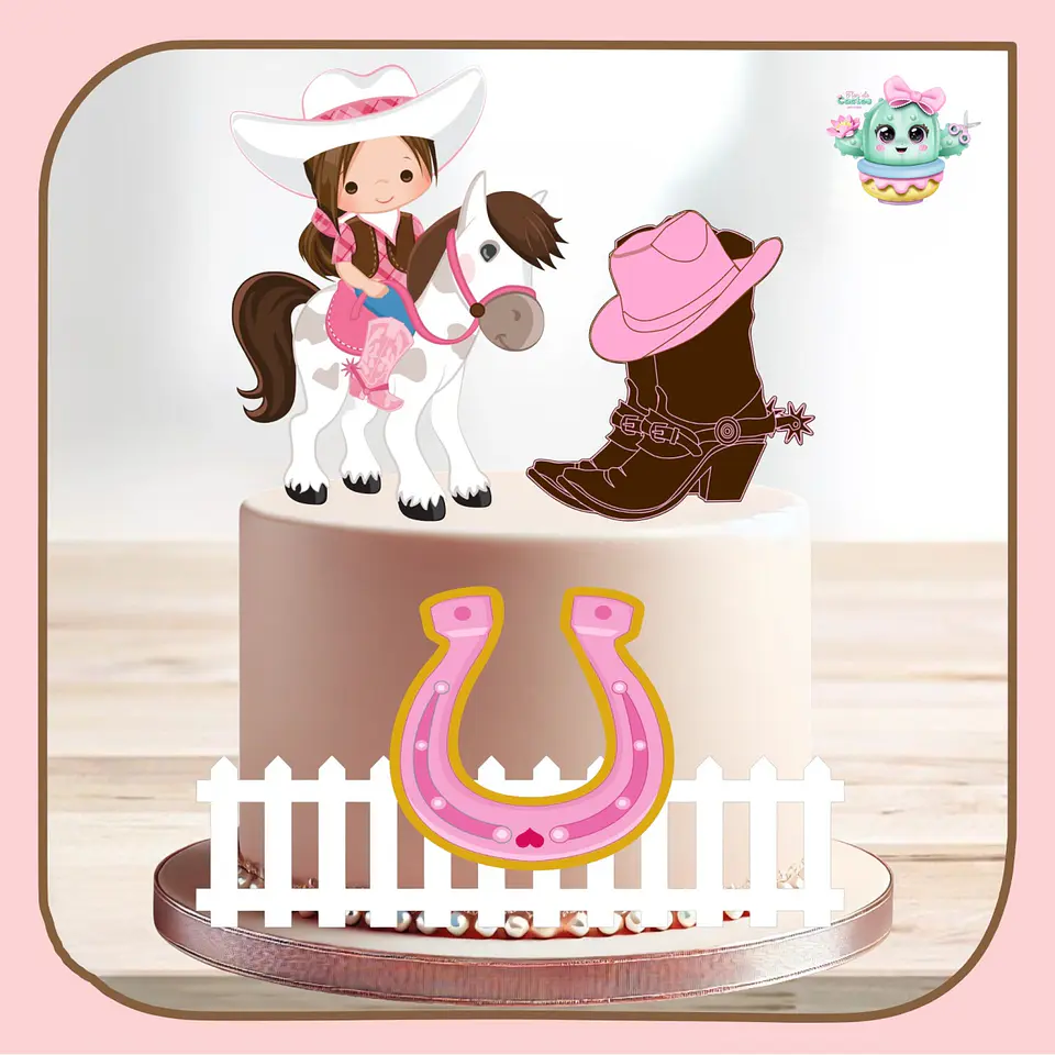 Arquivo de Corte Topo de Bolo Country Baby Cute Cowboy Cowgirl Boiadeira 18 1