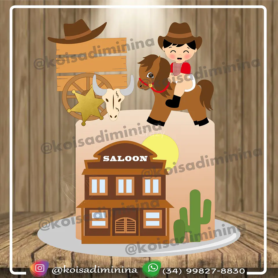 Arquivo de Corte Topo de Bolo Country Baby Cute Cowboy Cowgirl Boiadeira 9 1