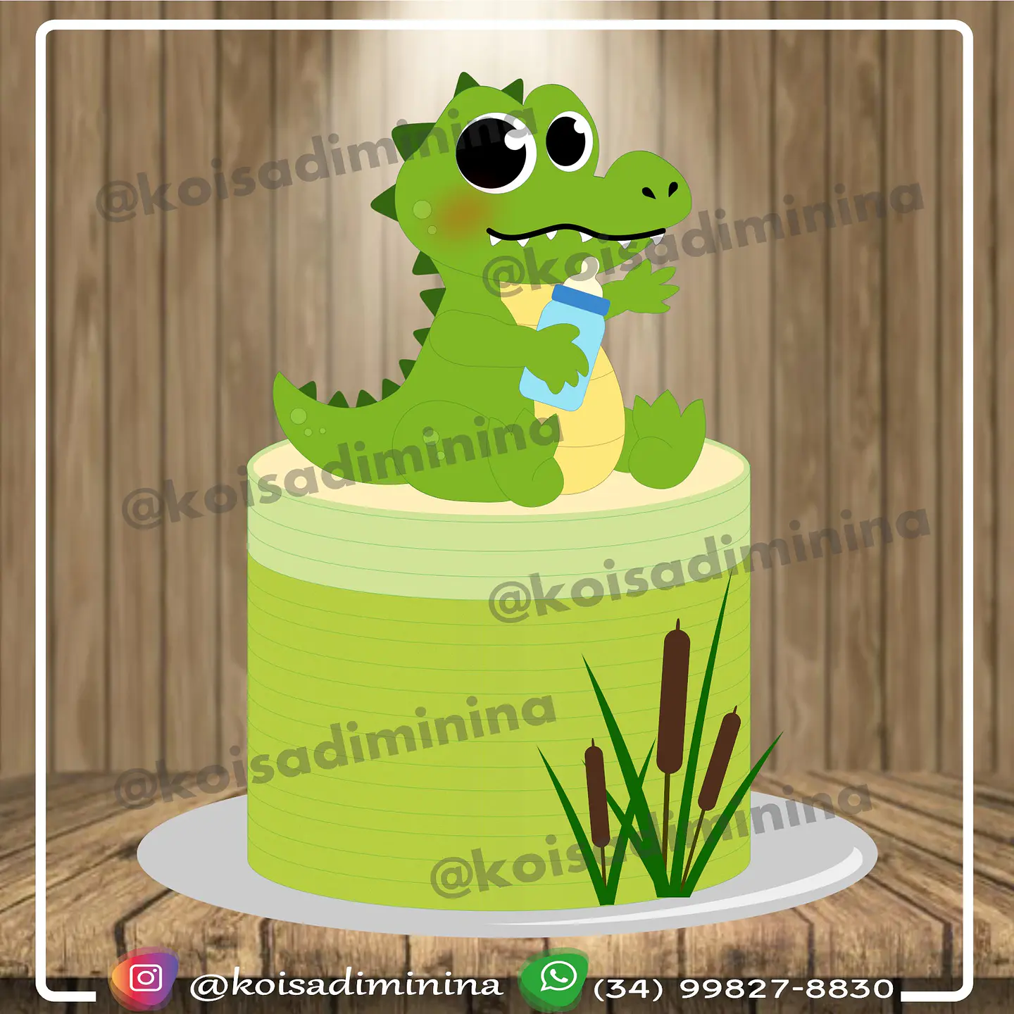 Arquivo de Corte Topo de Bolo Crocodilo Jacaré 1 1