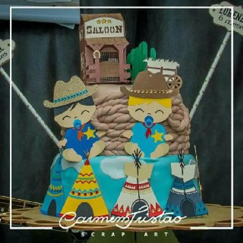 Arquivo de Corte Topo de Bolo Country Baby Cute Cowboy Cowgirl Boiadeira 4 1