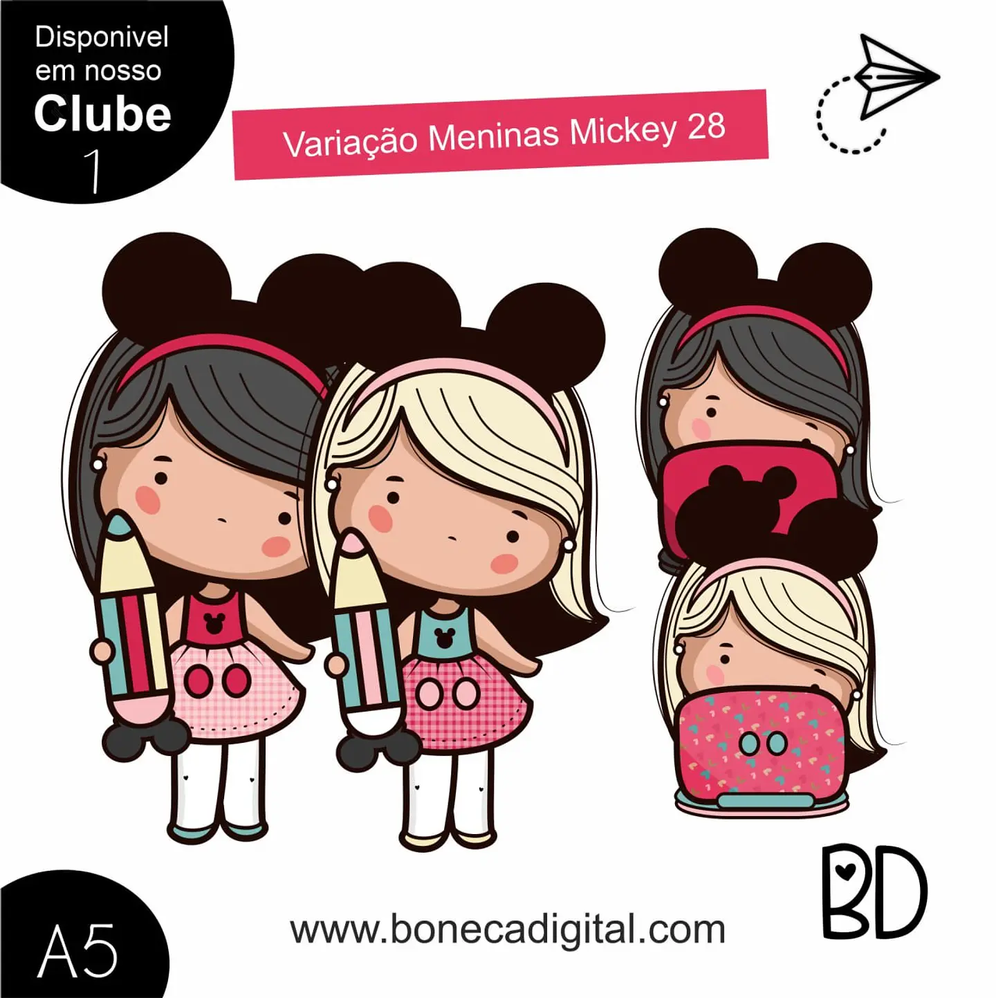 Kit Digital Mickey Variação Estampa Meninas 28 106 1