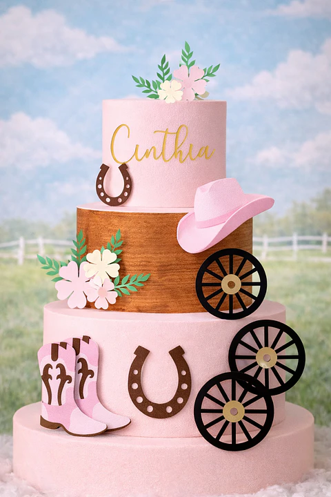 Arquivo de Corte Topo de Bolo Country Cowgirl Boiadeira 7