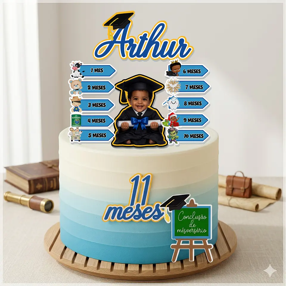 Arquivo de Corte Topo de Bolo Conclusão Formatura Mesversário 10 1