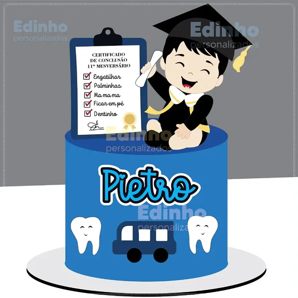 Arquivo de Corte Topo de Bolo Conclusão Formatura Mesversário 7 1