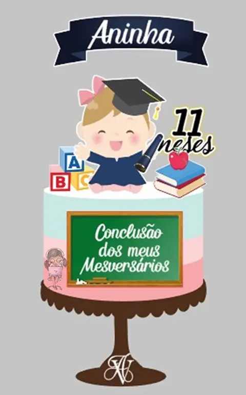 Arquivo de Corte Topo de Bolo Conclusão Formatura Mesversário 2