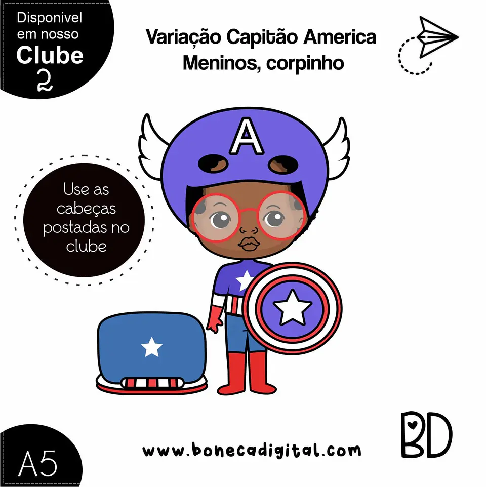 Kit Digital Variação Capitão America Meninos 83 1