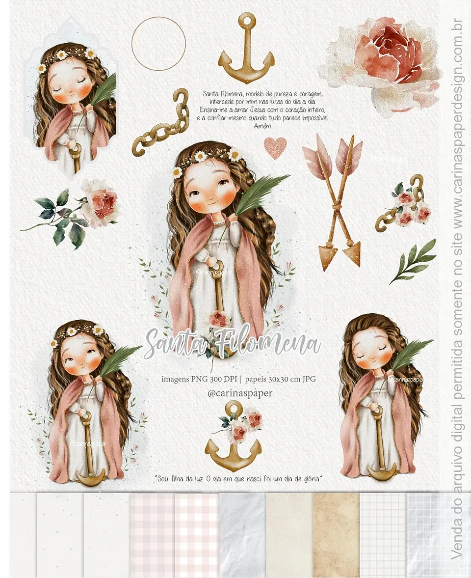 Kit Digital Ilustrações Santa Filomena 58 1