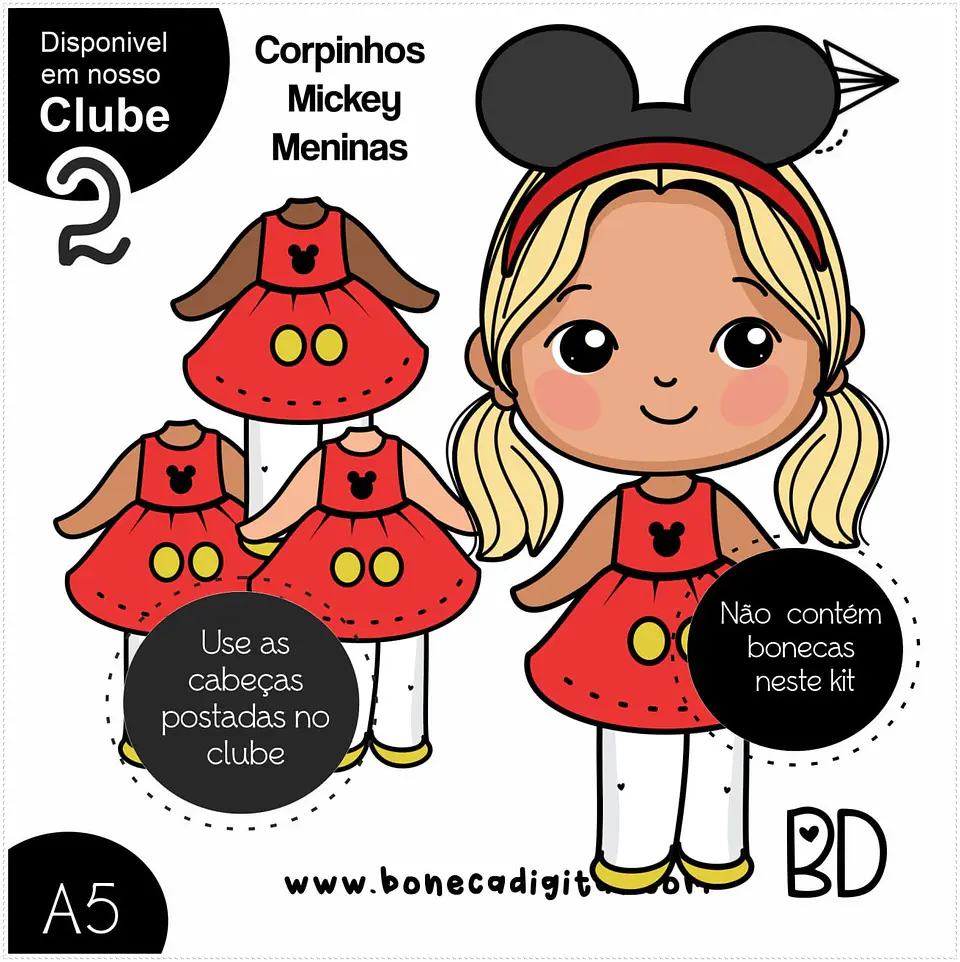 Kit Digital Mickey Meninas 70 1