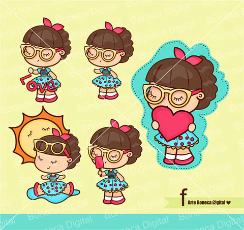 Kit Digital Mascotinhas Boneca Meninas Boneca 8 8