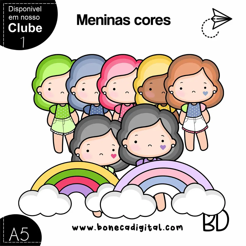 Kit Digital Meninas Cores 50 1