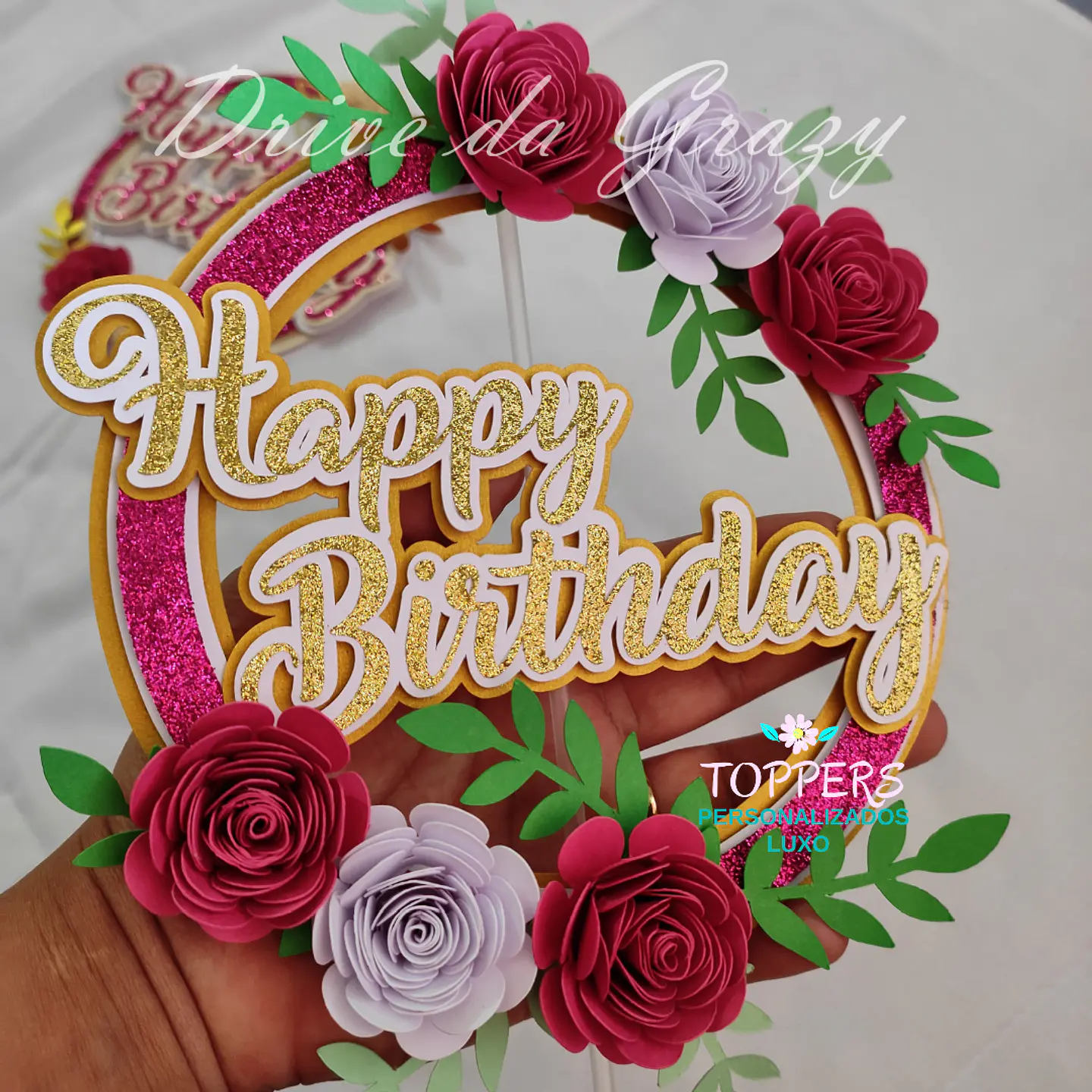 Arquivo de Corte Topo de Bolo Circulos e Geométricos Floral 62 1