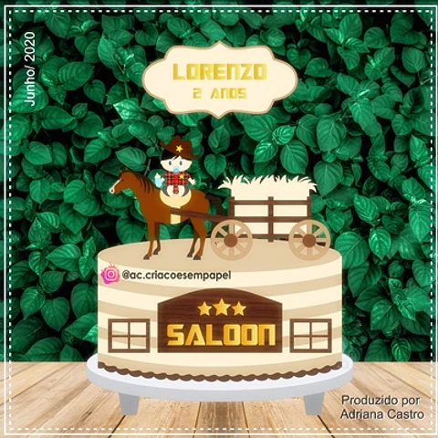 Arquivo de Corte Topo de Bolo Country Baby Cute Cowboy Cowgirl Boiadeira 5
