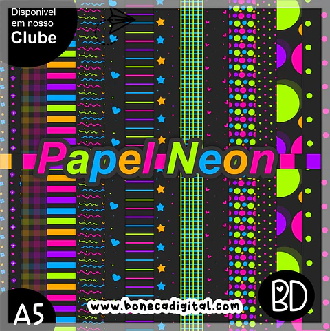 Kit Digital Papeis Neon 89