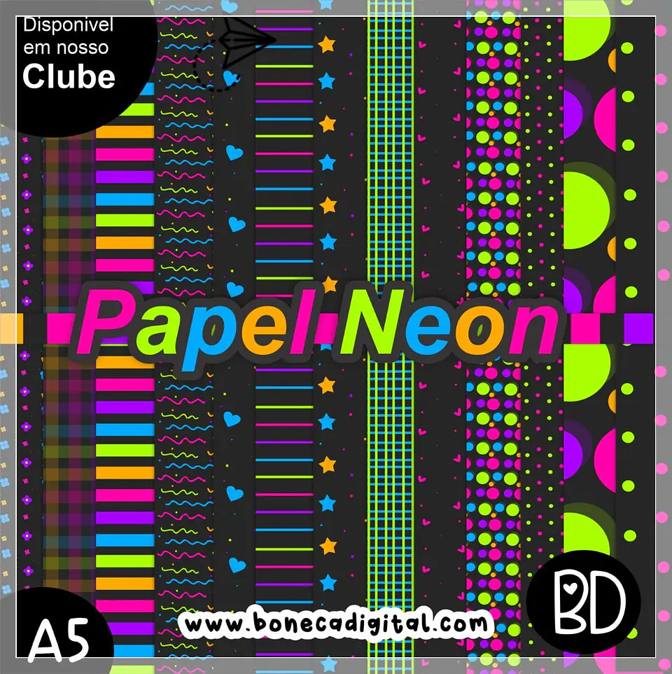 Kit Digital Papeis Neon 89 1