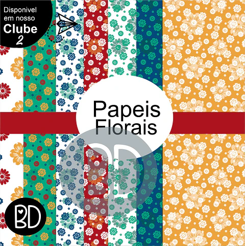 Kit Digital Papeis Floral 80