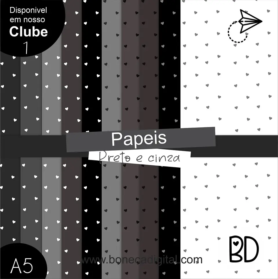 Kit Digital Papeis Cotação Cinza e Preto 77 1