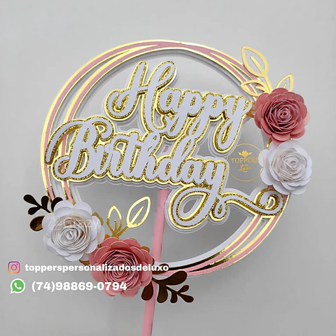 Arquivo de Corte Topo de Bolo Circulos e Geométricos Floral 73