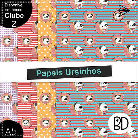 Kit Digital Ursinho Papéis 69