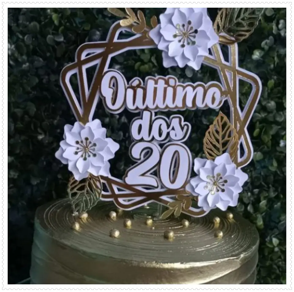 Arquivo de Corte Topo de Bolo Circulos e Geométricos Floral 38 1