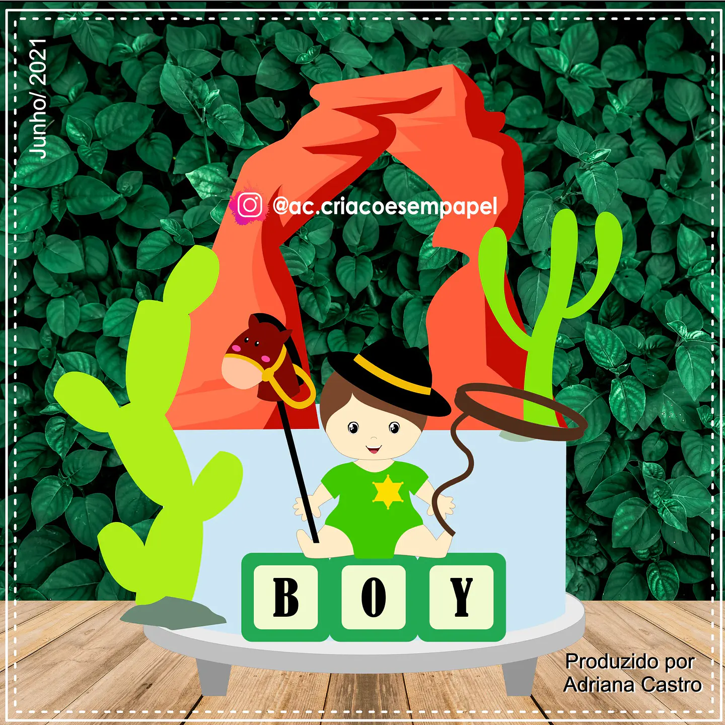 Arquivo de Corte Topo de Bolo Country Baby Cute Cowboy Cowgirl Boiadeira 12 1