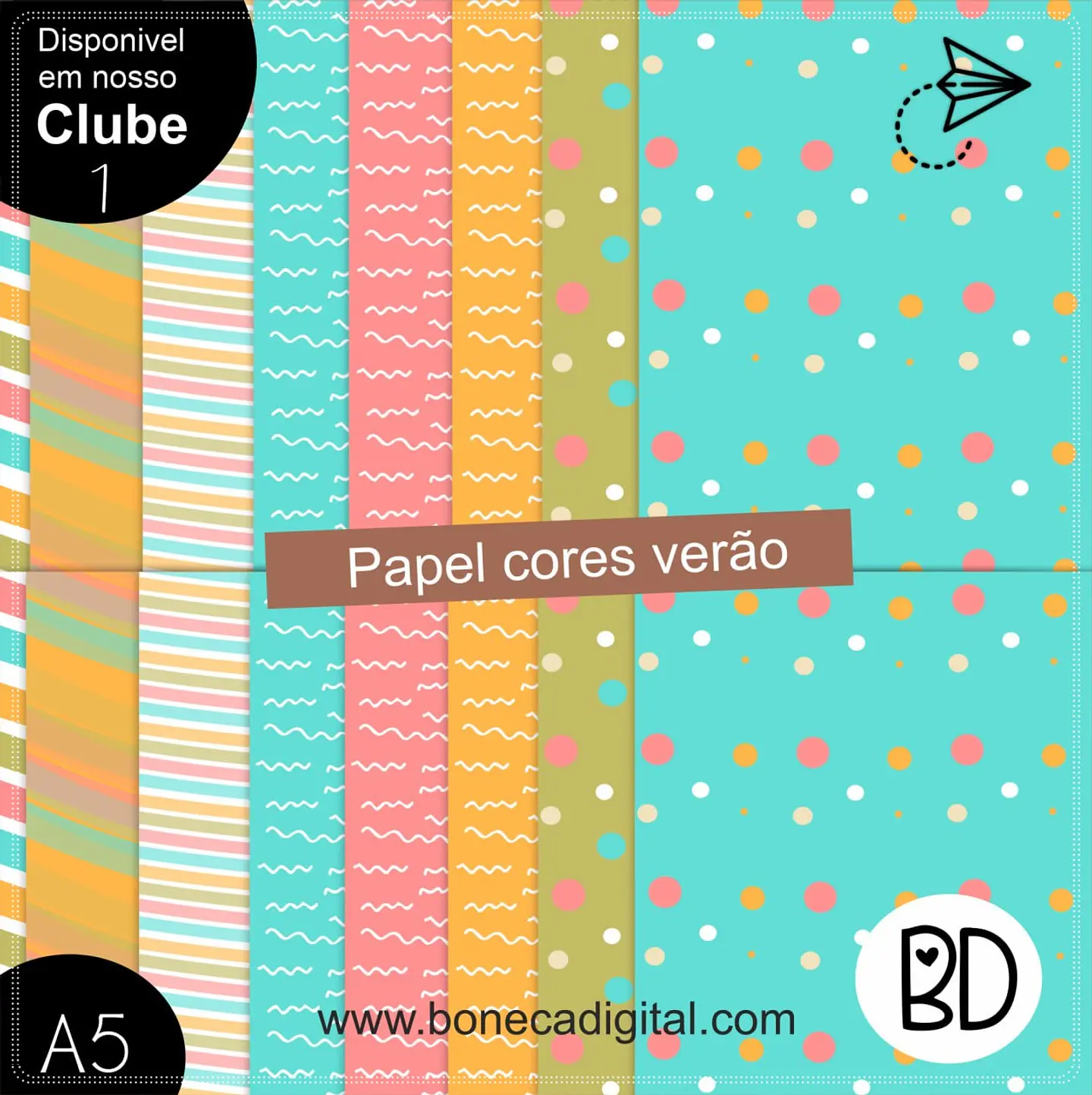 Kit Digital Verão Papéis 72 1