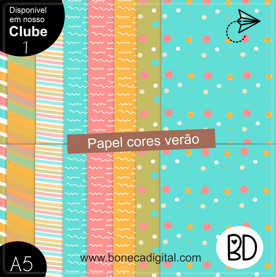 Kit Digital Verão Papéis 72 1