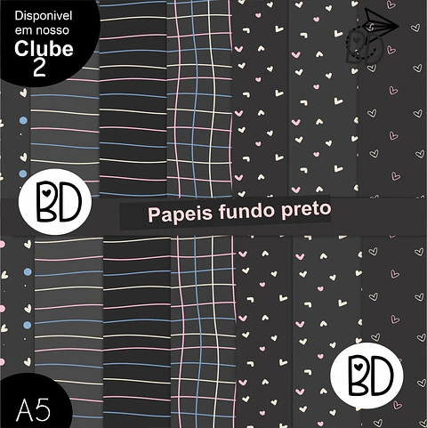 Kit Digital Papeis Fundo Preto 84