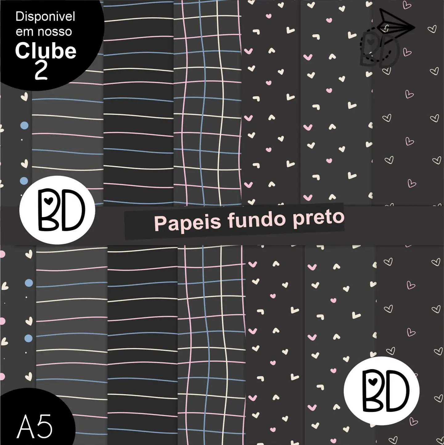 Kit Digital Papeis Fundo Preto 84 1