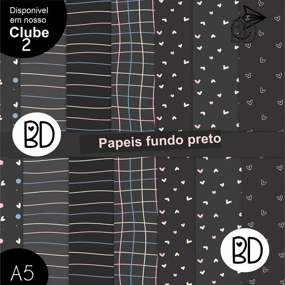 Kit Digital Papeis Fundo Preto 84 1