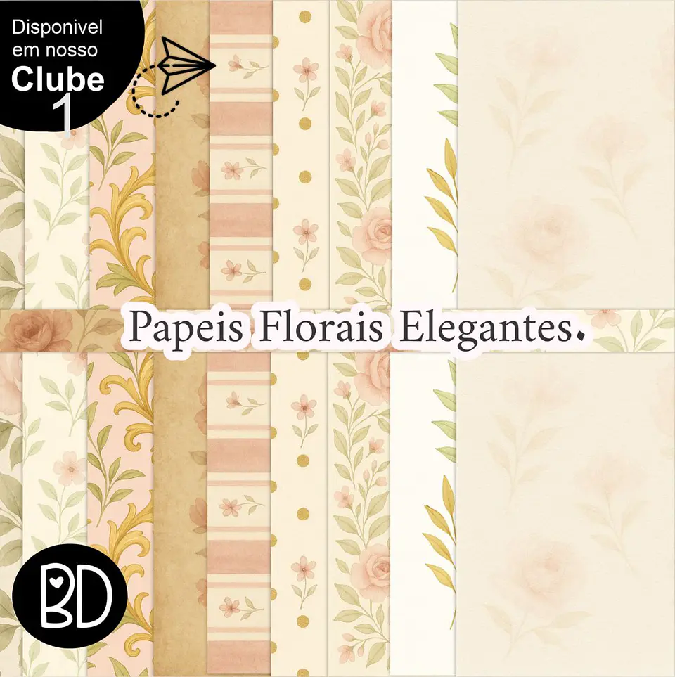 Kit Digital Papeis Floral Vintage Elegante 52 1