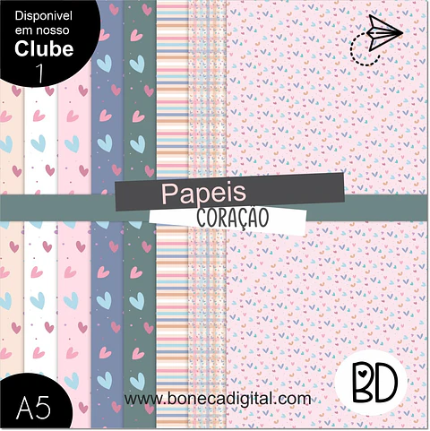 Kit Digital Papeis Coração 6 31