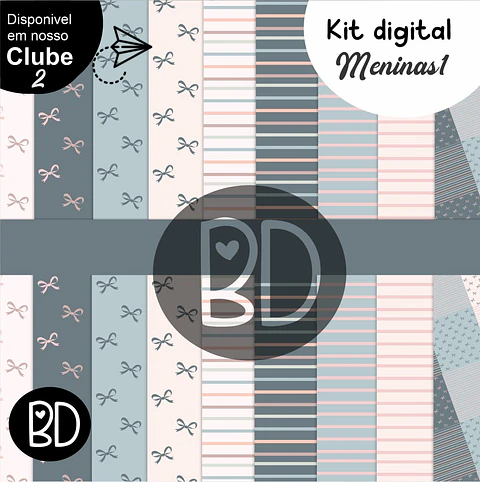 Kit Digital Papeis Laços Delicados 86