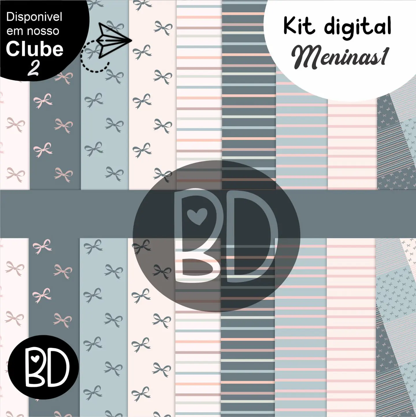 Kit Digital Papeis Laços Delicados 86 1