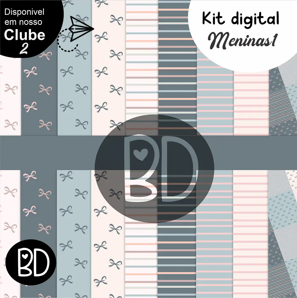 Kit Digital Papeis Laços Delicados 86 1