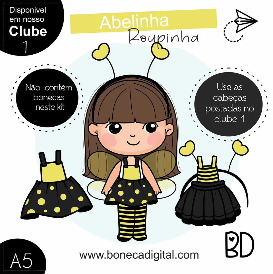 Kit Digital Abelhinha Variação Roupinha 2 1