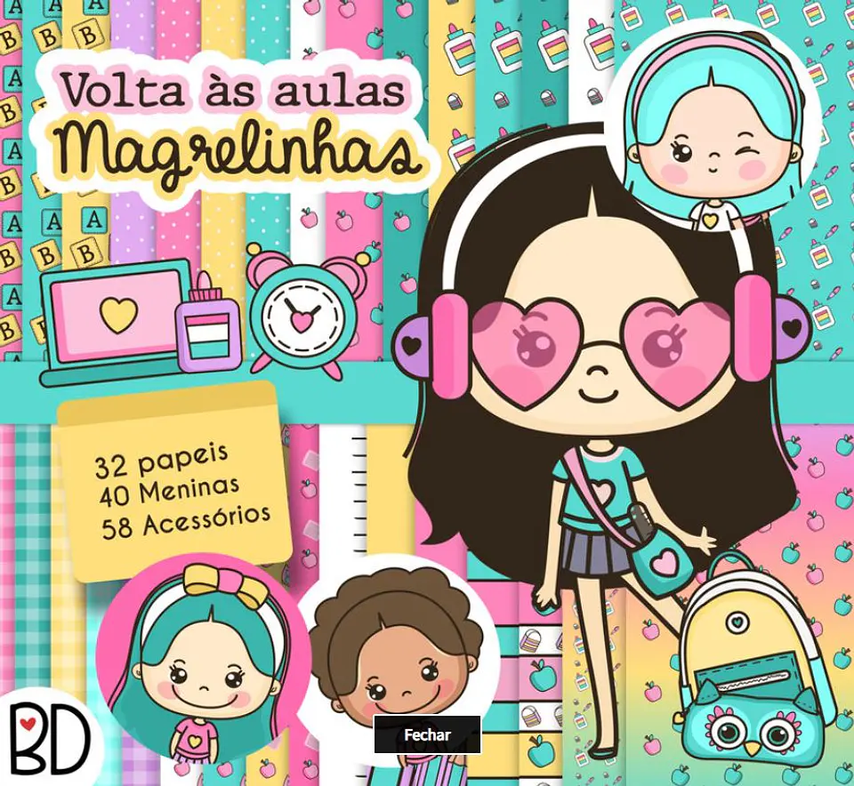 Kit Digital Magrelinhas Kit Escolar Volta as Aulas 9 1