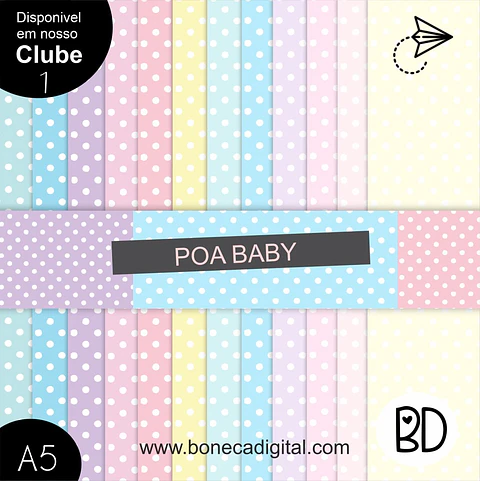Kit Digital Poa Papéis Paleta Baby 63